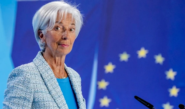 President of European Central Bank Christine Lagarde attends a press conference in Frankfurt, Germany, June 6, 2024 (AP)