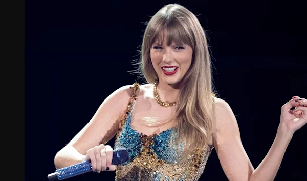 Taylor Swift performs onstage on the first night of her “Eras Tour” at AT&T Stadium in Arlington, Texas, on March 3, 2024. (AFP)