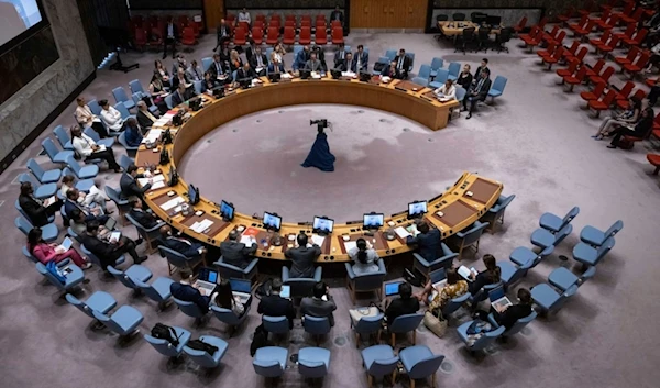 A general view shows U.N. Security Council meeting at United Nations headquarters, Thursday, Aug. 29, 2024. (AP)