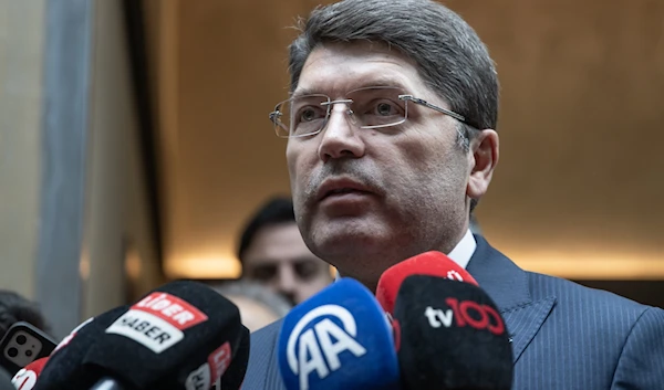 Justice Minister Yilmaz Tunc speaks to reporters in the capital Ankara, Turkey, Dec. 7, 2023. (AA Photo)