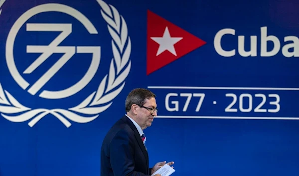 Cuban Foreign Minister Bruno Rodriguez leaves after giving a press conference about the upcoming G77 + China summit in Havana, Cuba, Wednesday, Sept. 13, 2023. Cuba will host the summit Sept. 15-16. (AP)