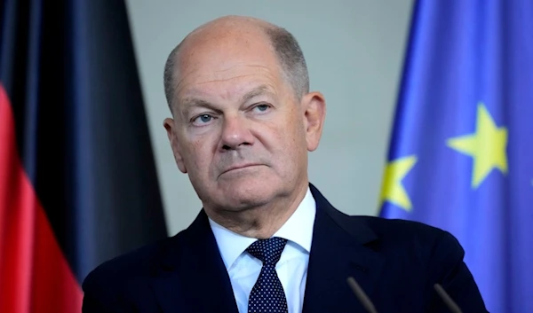 German Chancellor Olaf Scholz attends a joint press conference with Kenya's President William Ruto at the chancellery in Berlin, Friday, Sept. 13, 2024. (AP Photo/Ebrahim Noroozi)