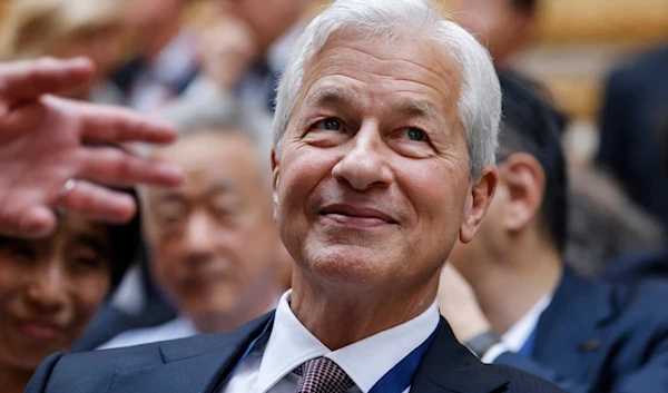 CEO of Chase Jamie Dimon looks on during the seventh "Choose France Summit", aiming to attract foreign investors to the country, at the Chateau de Versailles, outside Paris, Monday, May 13, 2024. (AP)