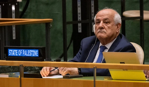 Riyad Mansour, Palestinian Ambassador to the United Nations, attends the 79th session of the United Nations General Assembly, September 10, 2024. (AP)