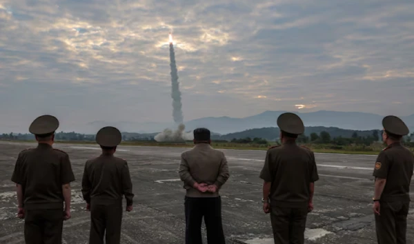 DPRK leader Kim Jong-un looks on during the test of what KCNA described as a new tactical ballistic missile, in this picture obtained on September 19, 2024, in DPRK. (KCNA )