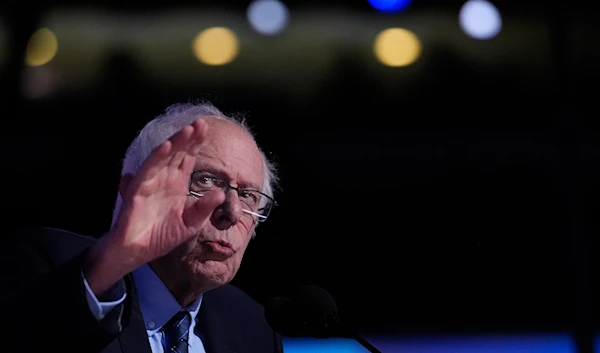 Sen. Bernie Sanders, I-Vt., speaks during the Democratic National Convention August 20, 2024, in Chicago. (AP)