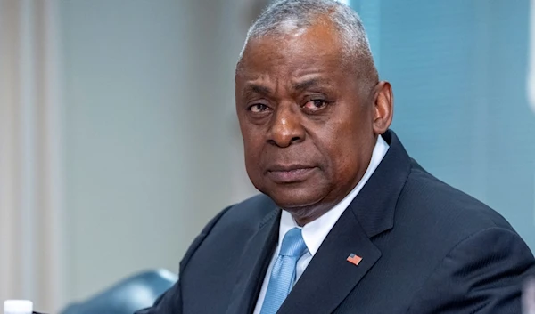 Secretary of Defense Lloyd Austin pauses during a meeting with Estonian Defense Minister Hanno Pevkur at the Pentagon, Tuesday, July 23, 2024, in Washington. (AP Photo/Alex Brandon)