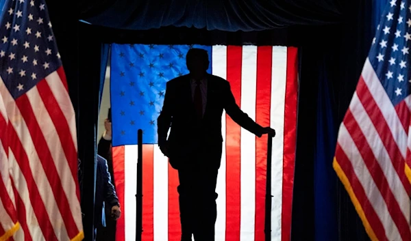 Republican presidential nominee former President Donald Trump arrives to speak at a campaign event at Nassau Coliseum, Wednesday, September 18, 2024, in Uniondale, New York (AP)