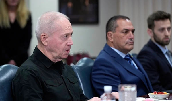 Israeli Defense Minister Yoav Gallant, left, speaks during his meeting with Defense Secretary Lloyd Austin at the Pentagon in Washington, Tuesday, June 25, 2024.