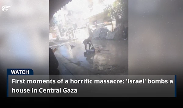 First moments of a horrific massacre: 'Israel' bombs a house in Central Gaza