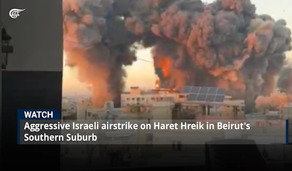 Aggressive Israeli airstrike on Haret Hreik in Beirut's Southern Suburb