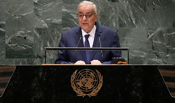 Lebanon's Minister for Foreign Affairs and Emigrants Abdallah Bouhabib addresses the 79th session of the United Nations General Assembly, Thursday, Sept. 26, 2024. (AP)