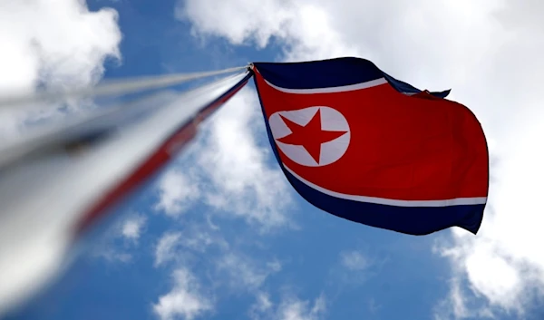 DPRK flag flies amongst flags from many nations participating in the 2018 Winter Olympics at the Pyeongchang Olympic Village in Pyeongchang, South Korea, on Feb. 2, 2018.(AP)