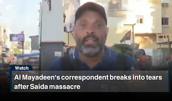 Al Mayadeen's correspondent breaks into tears after Saida massacre