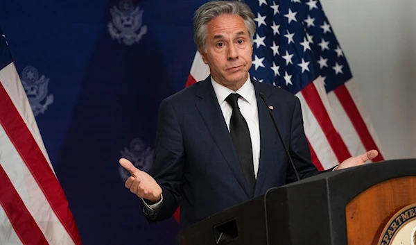 U.S. Secretary of State Antony Blinken gives a press conference at the end of his one-day visit to Haiti at the Toussaint Louverture International Airport in Port-au-Prince, Haiti, on September 5, 2024. (AP)