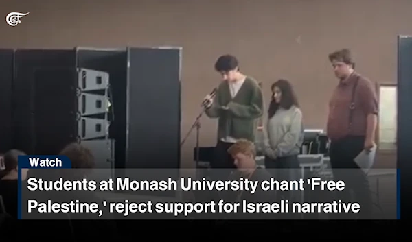 Students at Monash University chant 'Free Palestine,' reject support for Israeli narrative