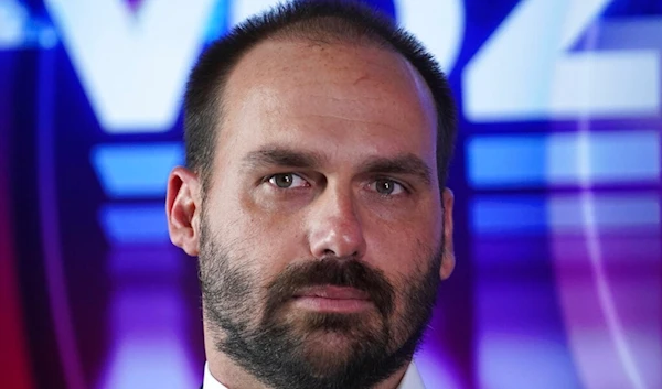 Eduardo Bolsonaro, a Brazilian lawmaker and son of President Jair Bolsonaro, attends a gathering of conservatives, in Mexico City, Friday, Nov. 18, 2022. (AP)