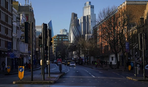 A view of the Gherkin and other buildings in the City of, London, Thursday, Jan. 9, 2025 (AP)