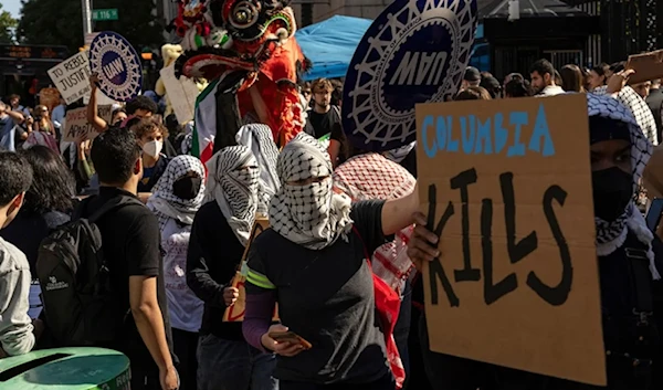 A pro-Palestine demonstration at Columbia University in New York, US, on Tuesday, September 3, 2024. (AP)