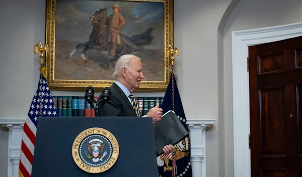 President Joe Biden gestures as he departs after speaking in the Roosevelt Room at the White House in Washington, Friday, Jan. 10, 2025 (AP)