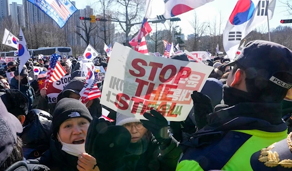 Supporters of impeached South Korean President Yoon Suk Yeol attend a rally to oppose his impeachment near the Corruption Investigation Office for High-Ranking Officials in Gwacheon, South Korea, Jan. 15, 2025. (AP)