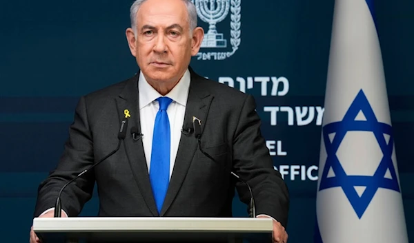 Israeli Prime Minister Benjamin Netanyahu speaks during a news conference in occupied al-Quds, September 2, 2024 (AP)