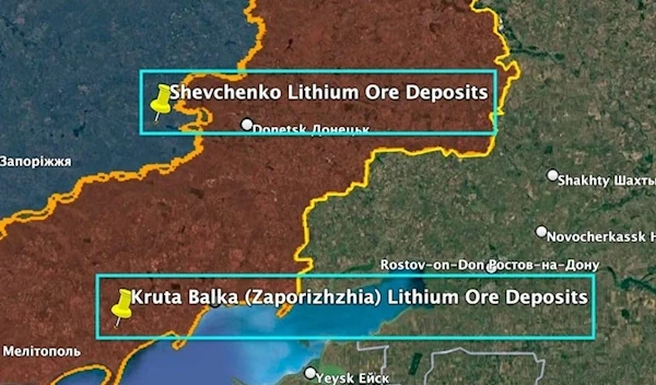 Map shows two lithium reserves. (@SputnikInt)