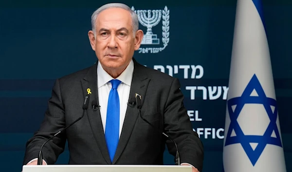 Israeli Prime Minister Benjamin Netanyahu speaks during a news conference in occupied al-Quds, Sept. 2, 2024. (AP)