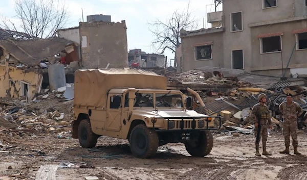 Lebanese soldiers in Khiam, south Lebanon, on Dec. 23, 2024. (AFP)