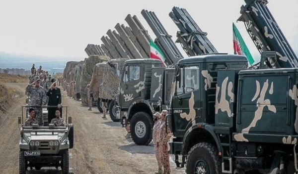 IRGC troops and vehicles conduct military drills in n the general area of the Aras region in the north of East Azerbaijan province of Iran. (Mehr)